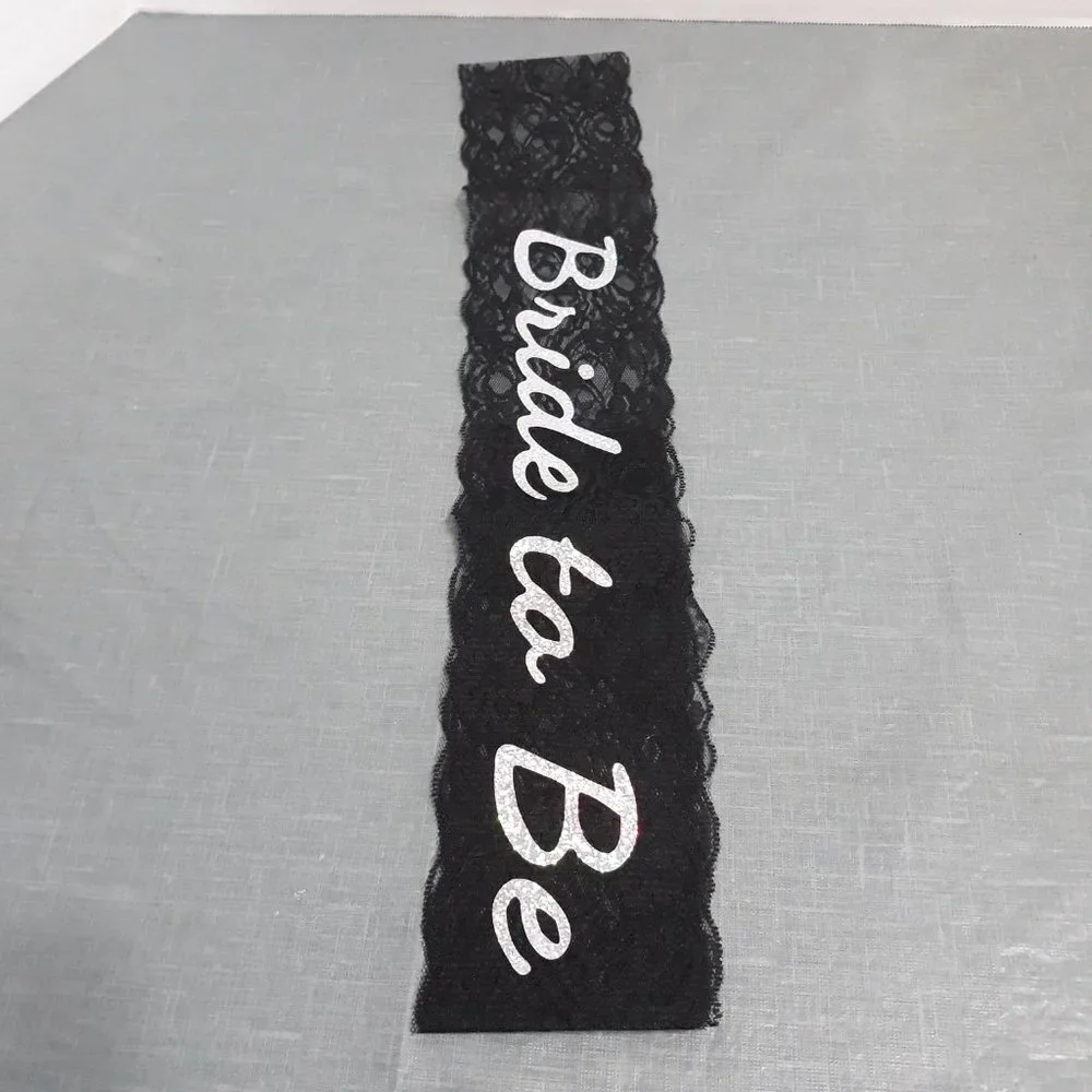 Bride To Be Black Lace Sash